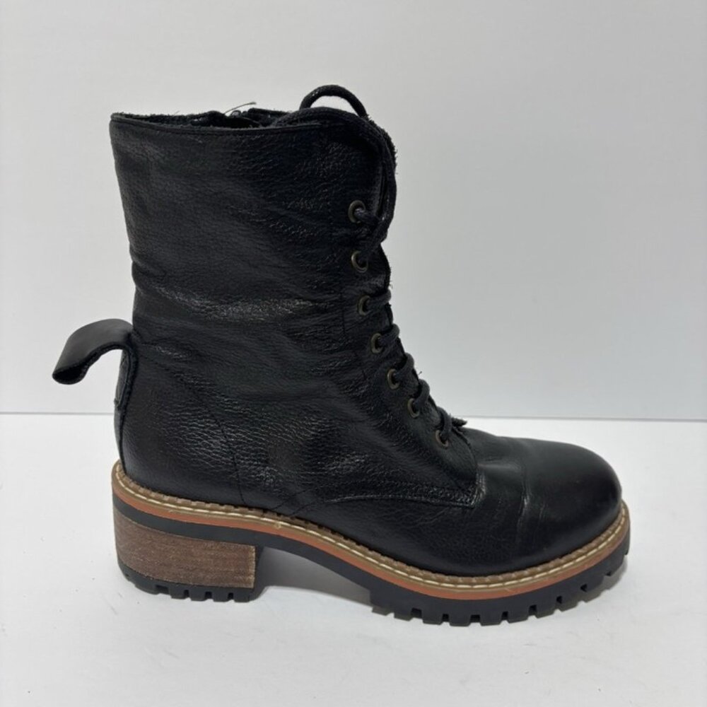 Bertuchi Women’s Black Leather Lace-Up Boots, Size US 7.5M, EUR 38
